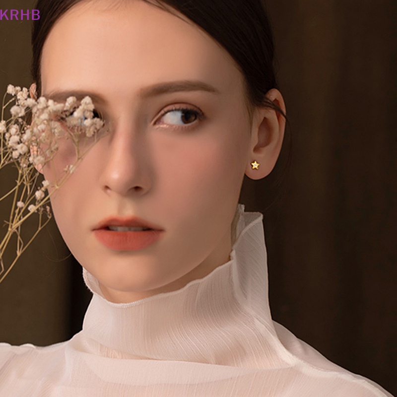 1 Đôi Khuyên Tai Bạc S925 Hình Ngôi Sao Năm Cánh Thời Trang Cho Nữ Mới