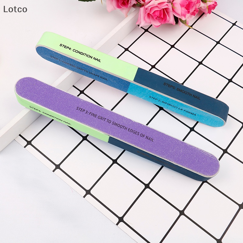 Lotco 1 cái giũa móng tay in sáng tạo giũa cát đánh bóng sáu mặt dụng cụ làm móng VN