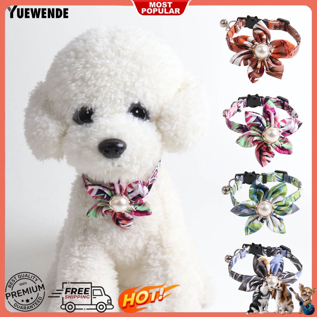 Yq.e Vòng Cổ Họa Tiết Hoa Đính Ngọc Trai Nhân Tạo Thân Thiện Với Làn Da Không Mùi Dành Cho Cún Cưng