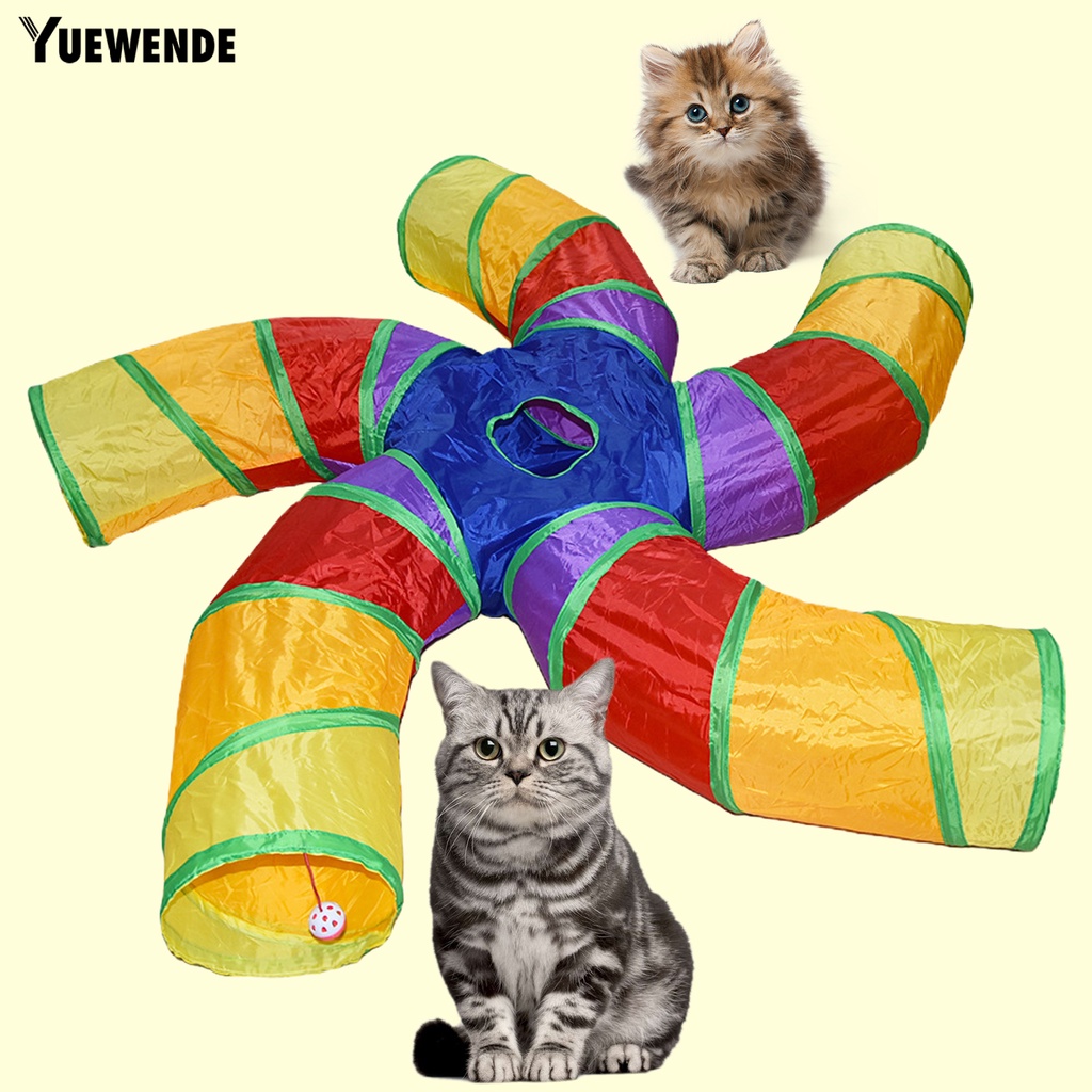 Đồ Chơi Đường Hầm Hình Chữ S 5 Chiều Chống Trầy Xước Giảm Căng Thẳng Có Chuông Và Bóng Xếp Gọn Dành Cho Mèo Cưng