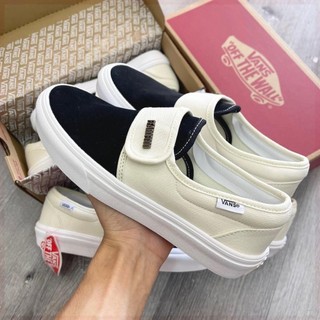 Giày vans dán đủ size, giày vans slip on strap fear of god đen trắng + vans caro nam nữ full box bill