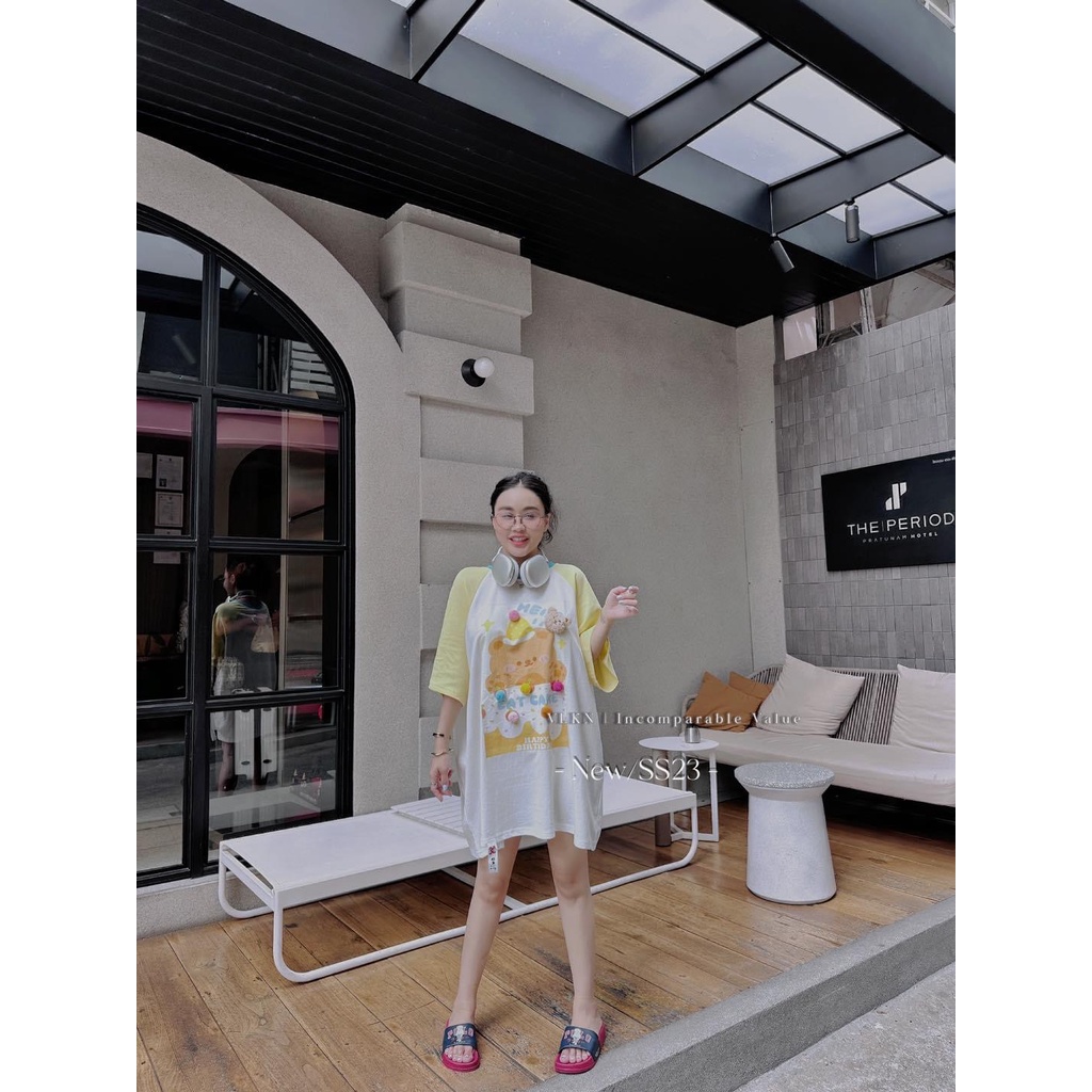 Áo thun gấu tay màu ca.ke jiwa