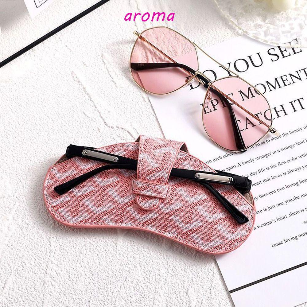 Hộp Đựng Mắt Kính Bằng Da PU Họa Tiết Kẻ Sọc In Chữ Phong Cách Hàn Quốc Độc Đáo Thời Trang Cho Nam