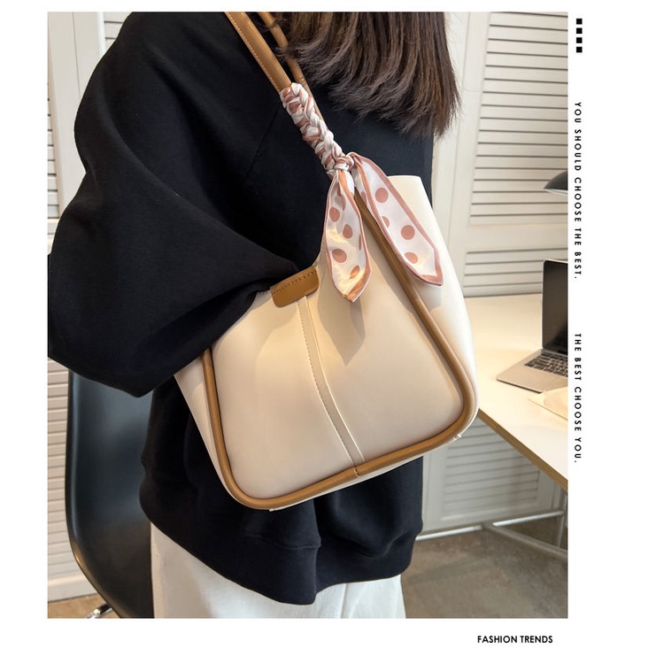 Túi Xách Lụa Cỡ Lớn Màu Tương Phản Phong Cách Mới 2023 Cho Nữ