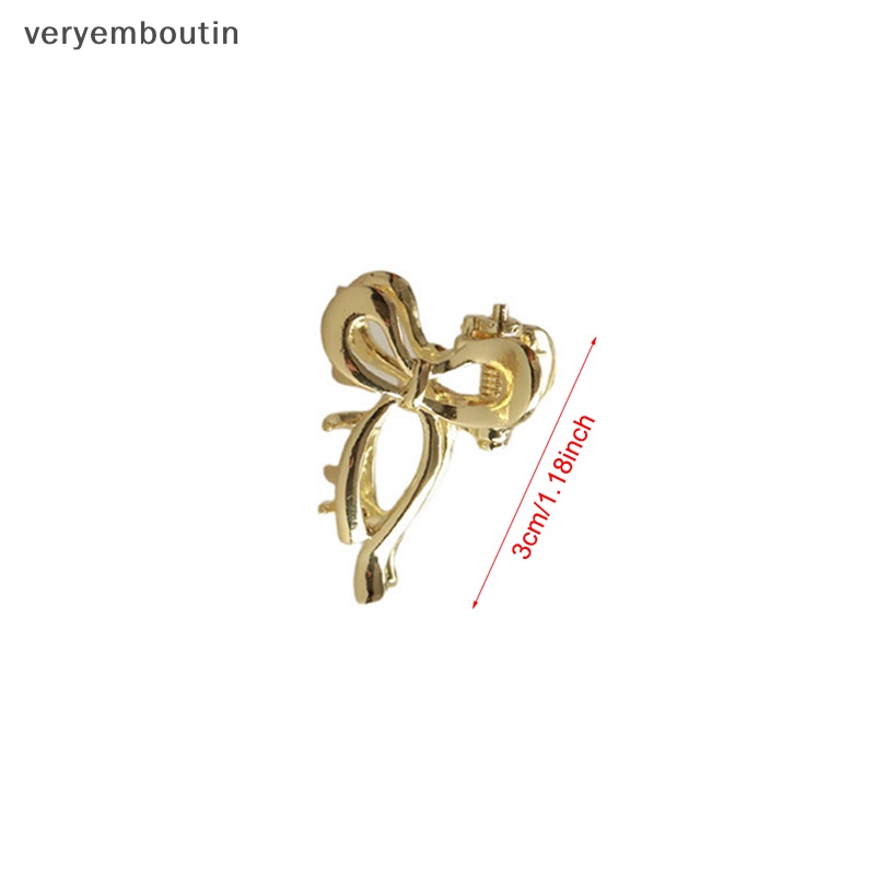 Set 2 Kẹp Tóc Càng Cua Đính Nơ Bằng Kim Loại Đơn Giản Thời Trang Cho Nữ