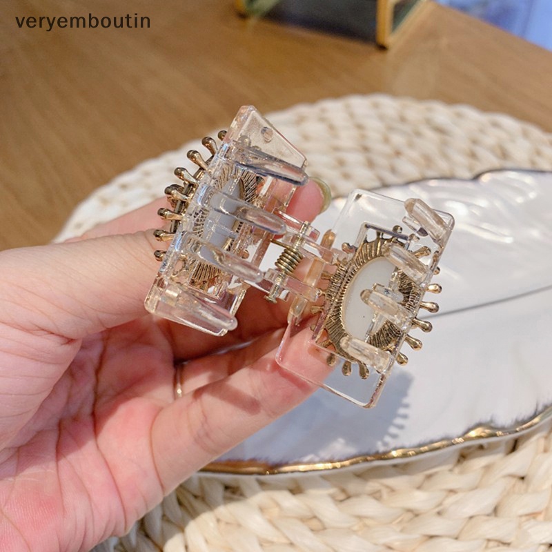 Kẹp Tóc Đính Ngọc Trai Hình Vuông Phong Cách Vintage Thanh Lịch Dành Cho Nữ