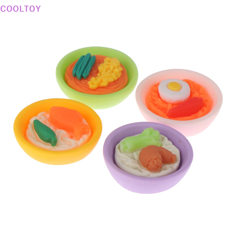 Bộ 4 Tô Mì Sợi Đồ Chơi Búp Bê Cỡ 1 / 12