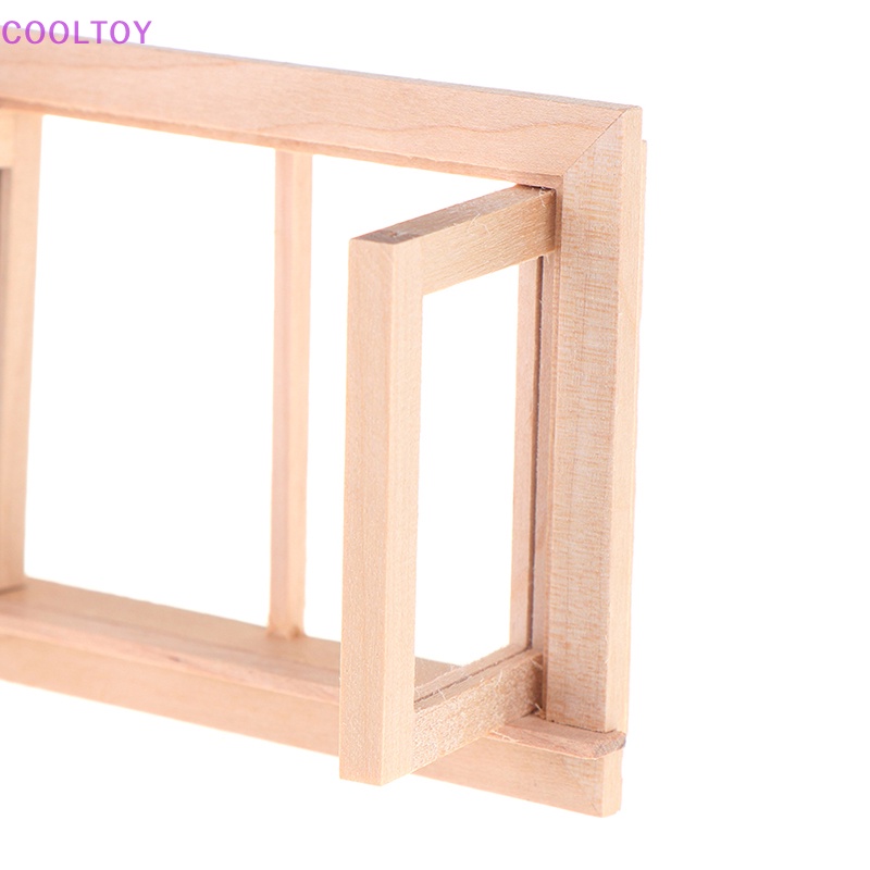 Cửa Sổ Mini 2 Pane Bằng Gỗ Tỉ Lệ 1 / 12 Trang Trí Nhà Búp Bê DIY