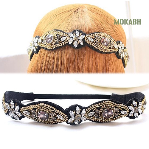 [Mokabh] Băng Đô Co Giãn Đính Hạt Đá Đẹp Mắt Dành Cho Cô Dâu Đám Cưới