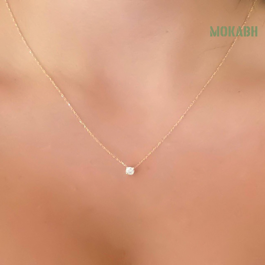 Vòng cổ Mảnh Đính Đá Zircon Đơn Giản Thời Trang Cho Nữ