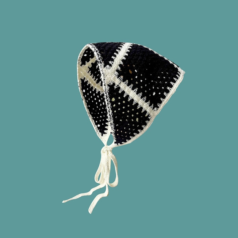 Băng Đô Cài Tóc Co Giãn Hình Tam Giác Họa Tiết Kẻ Sọc Độc Đáo Thời Trang Xuân Hè Cho Nữ