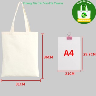 Phôi Túi Vải Canvas chưa in Túi vải Canvas Trương Gia Túi Vải - Túi Canvas kích thước 36x31cm- nhiều màu