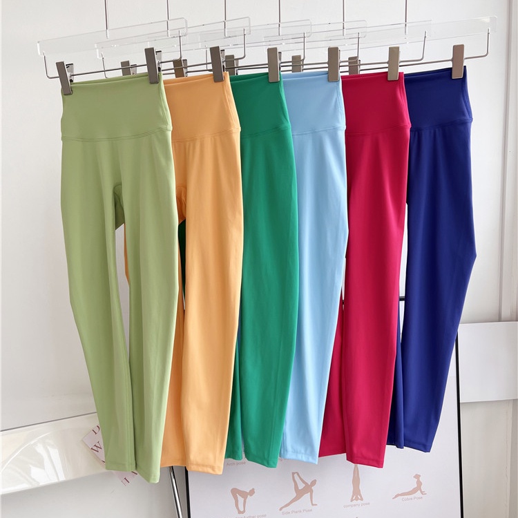 Quần Thể Thao Tập Yoga Màu Nude Mật Ong Nâng Mông Eo Cao Không Để Lại Dấu Vết