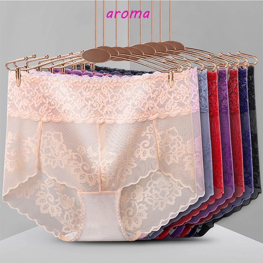 Quần Lót Cotton Lưng Cao Phối Ren Quyến Rũ Thời Trang Cho Nữ