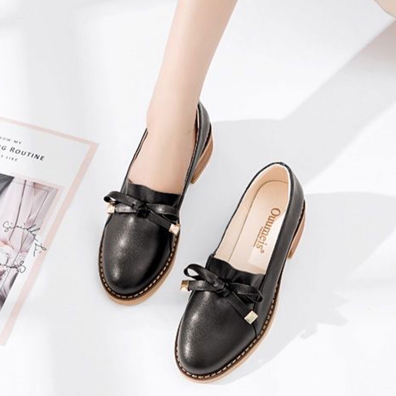 Giày Lười Da Đế Dày Thời Trang Cho Nữ