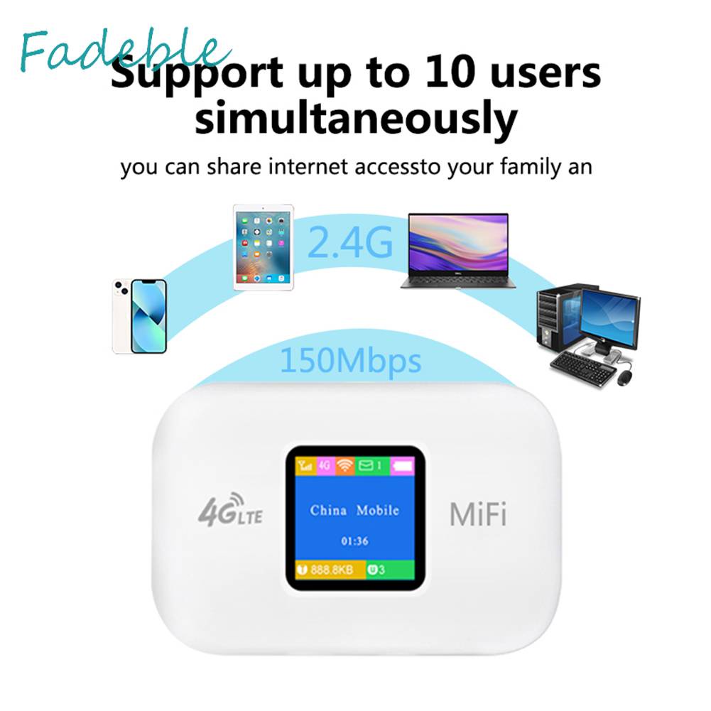 Bộ Phát Sóng 4G Hotspot 3000mAh 150Mbps Mini Màn Hình Màu Dùng Trong Nhà / Ngoài Trời