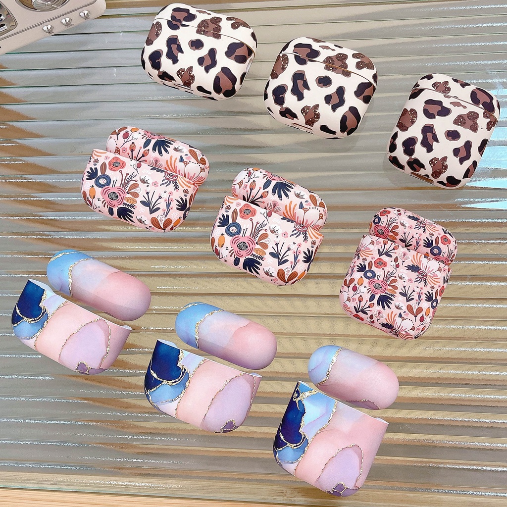 Vỏ Bảo Vệ Hộp Sạc Tai Nghe AirPods Pro 1 2 3 Pro2 Bằng TPU Mềm Họa Tiết Vân Đá &amp; Hoa Cương Dạ Quang