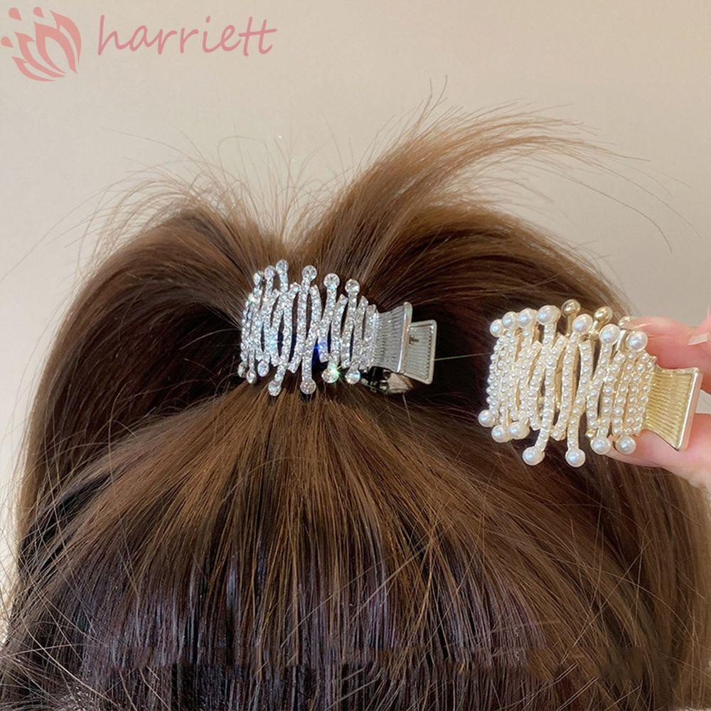 Kẹp Tóc Móng Vuốt Đuôi Ngựa Đính Ngọc Trai Nhân Tạo Thời Trang Phong Cách Hàn Quốc