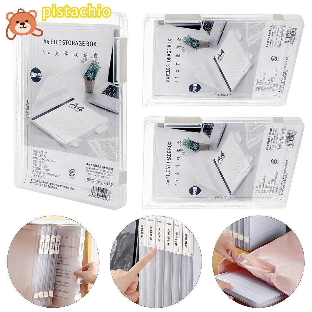PISTA Hộp Đựng Tài Liệu Khổ A4 Bằng Nhựa Dày Dặn Trong Suốt Chống Thấm Nước Tiện Dụng Ốp