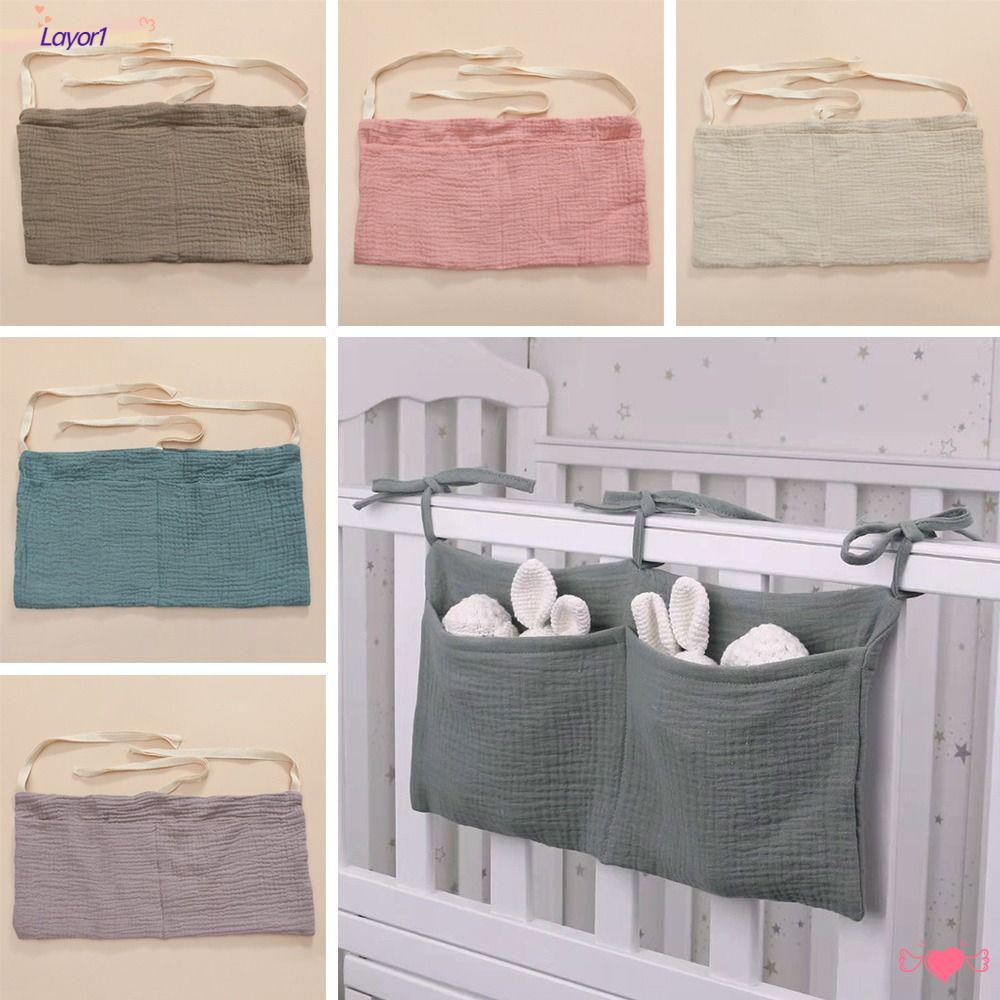 Túi Đựng Tã Lót / Đồ Chơi 1 Ngăn Bằng Vải Cotton Treo Nôi Em Bé
