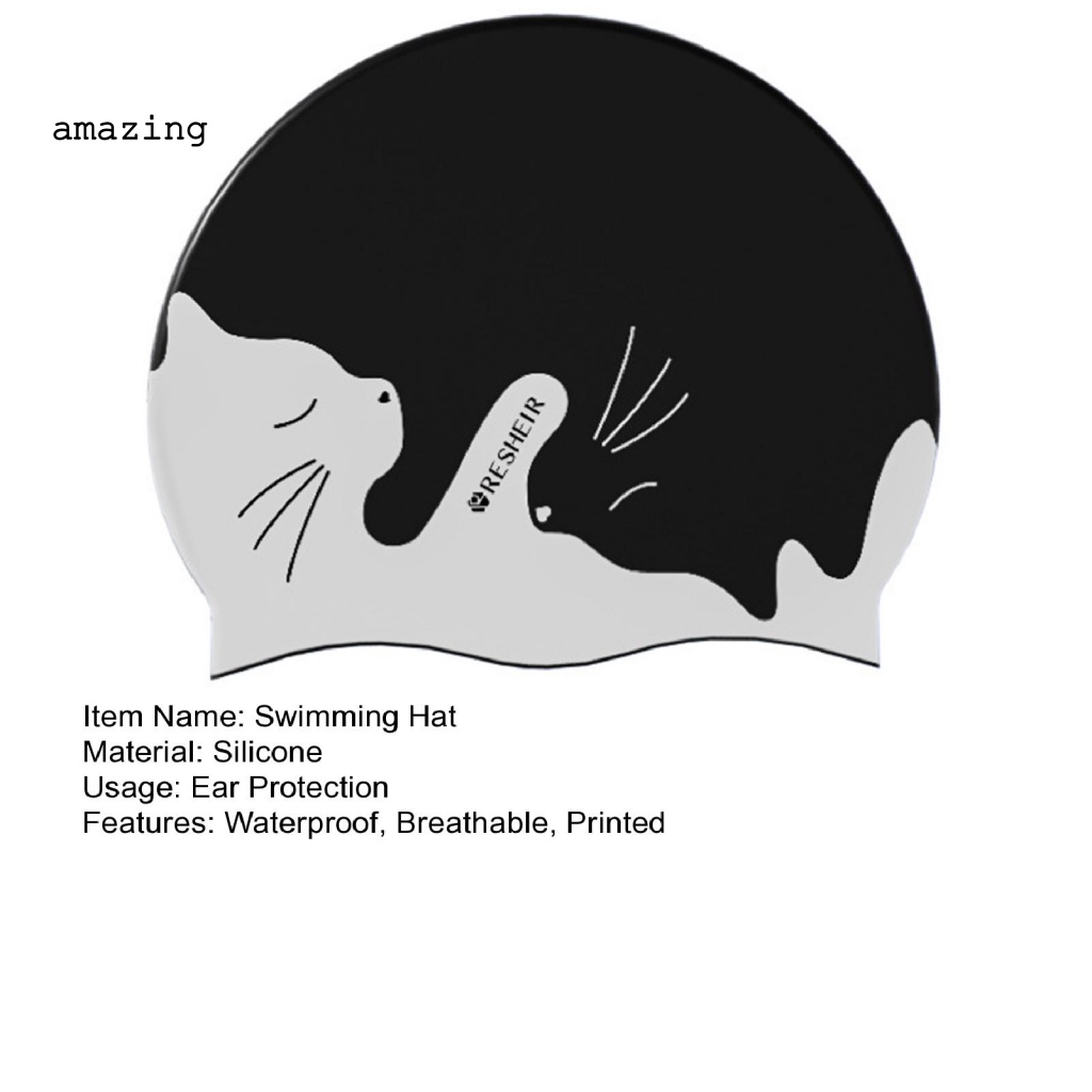 Mũ Bơi Silicon Chống Thấm Nước Bảo Vệ Tai Họa Tiết Hoạt Hình Cho Bé