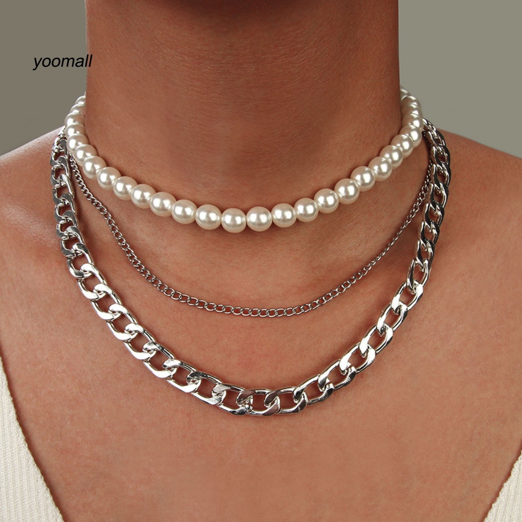 Vòng cổ Nhiều Lớp Đính Ngọc Trai Nhân Tạo Thời Trang Dành Cho Nữ