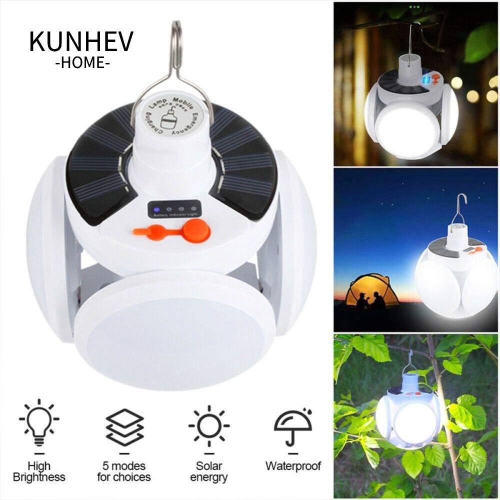 KUNHEV Đèn Năng Lượng Mặt Trời Siêu Sáng Tiết Kiệm Điện Có Thể Sạc Lại