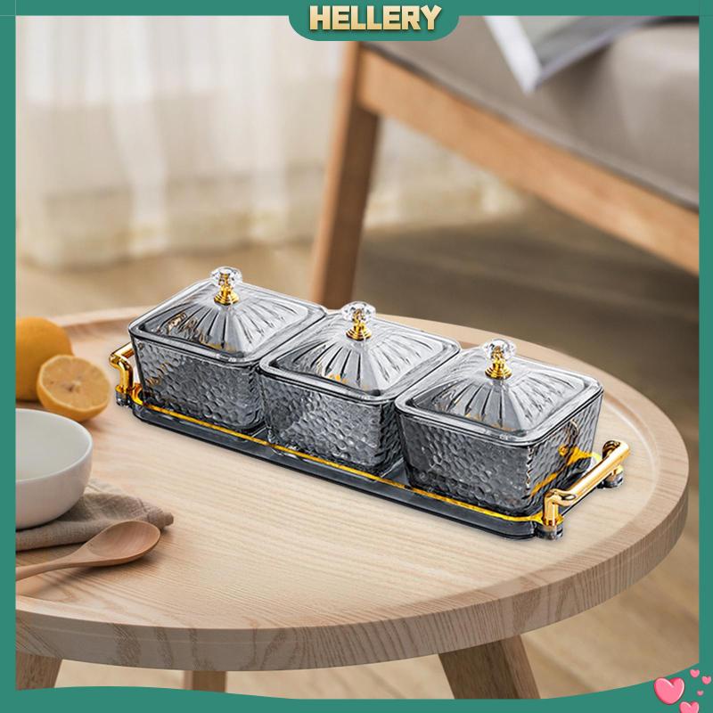 [HelleryVN] Khay Đựng Gia Vị / Thức Ăn Vặt Có Nắp Tháo Rời Được