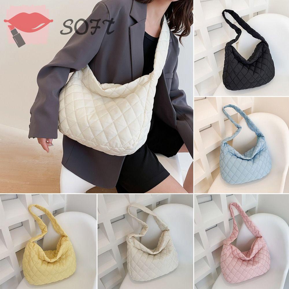 Túi Xách Cotton Cỡ Lớn Họa Tiết Sọc Caro Thời Trang Mùa Đông