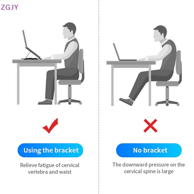 Máy Tính Xách Tay ZGJY P2 Điều Chỉnh 8 Bánh Răng 360 Độ ° Bảng Điều Khiển Tản Nhiệt Lifg Để Bàn Mới