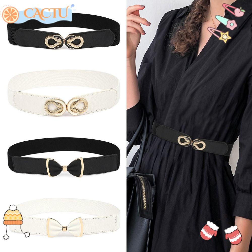 CACTU Thắt Lưng Co Giãn Khóa Kim Loại Thời Trang