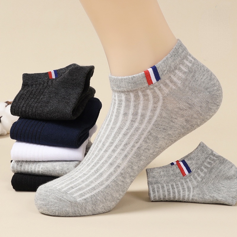 Vớ Cotton Mềm Mỏng Cổ Thấp Thoáng Khí Thấm Hút Mồ Hôi Chống Trượt Đa Năng Cho Nam