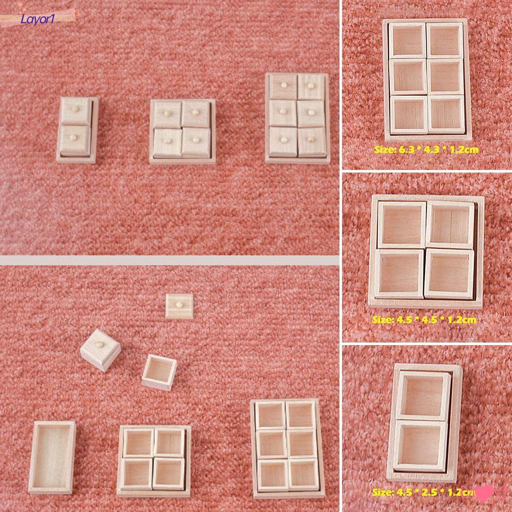 LAYOR1 Set 1 / 2 Nội Thất Bằng Gỗ Tỉ Lệ 1 / 12 Cho Nhà Búp Bê