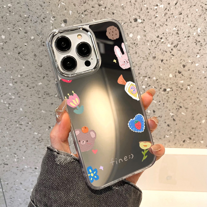 Ốp Điện Thoại Tráng Gương Họa Tiết Hoạt Hình Cho IPhone 11 12 13 14 12Pro 13Pro 14Pro Pro Max XR X XS Max