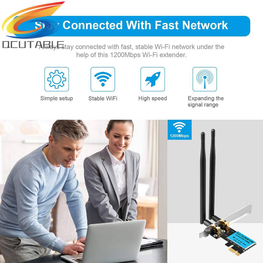 Thẻ Mạng Không Dây 2.4G / 5GHz 1200Mbps