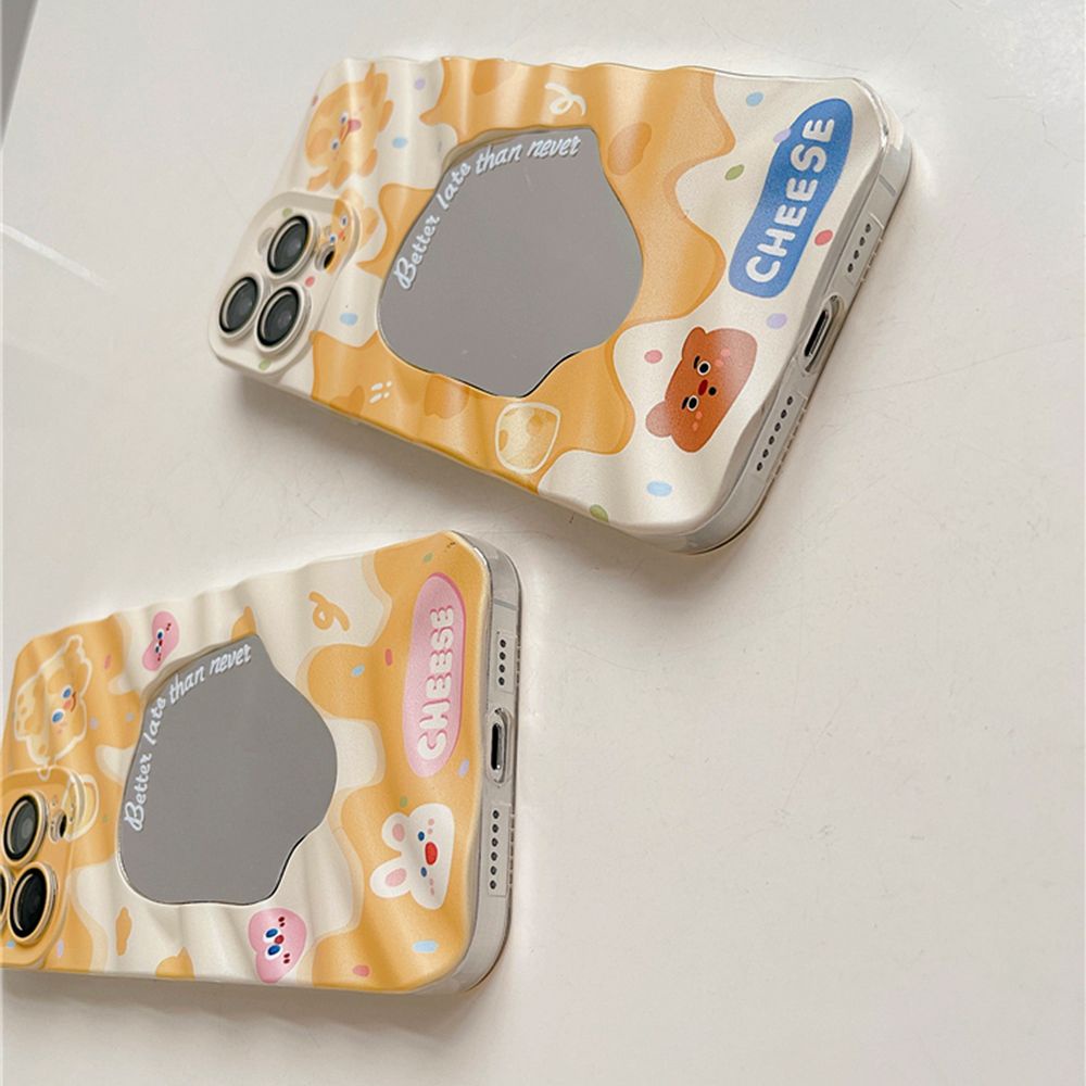 Ốp Điện Thoại TPU Mềm Chống Sốc Tráng Gương In Hình Gấu / Thỏ Dễ Thương Cho IPhone 11 12 13 14 Pro Max