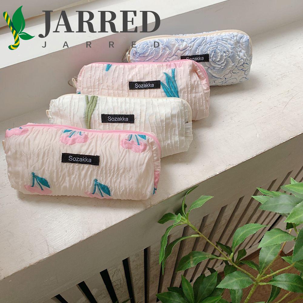 JARRED Túi Canvas Đựng Mỹ Phẩm Hình Vuông Phong Cách Nhật Bản