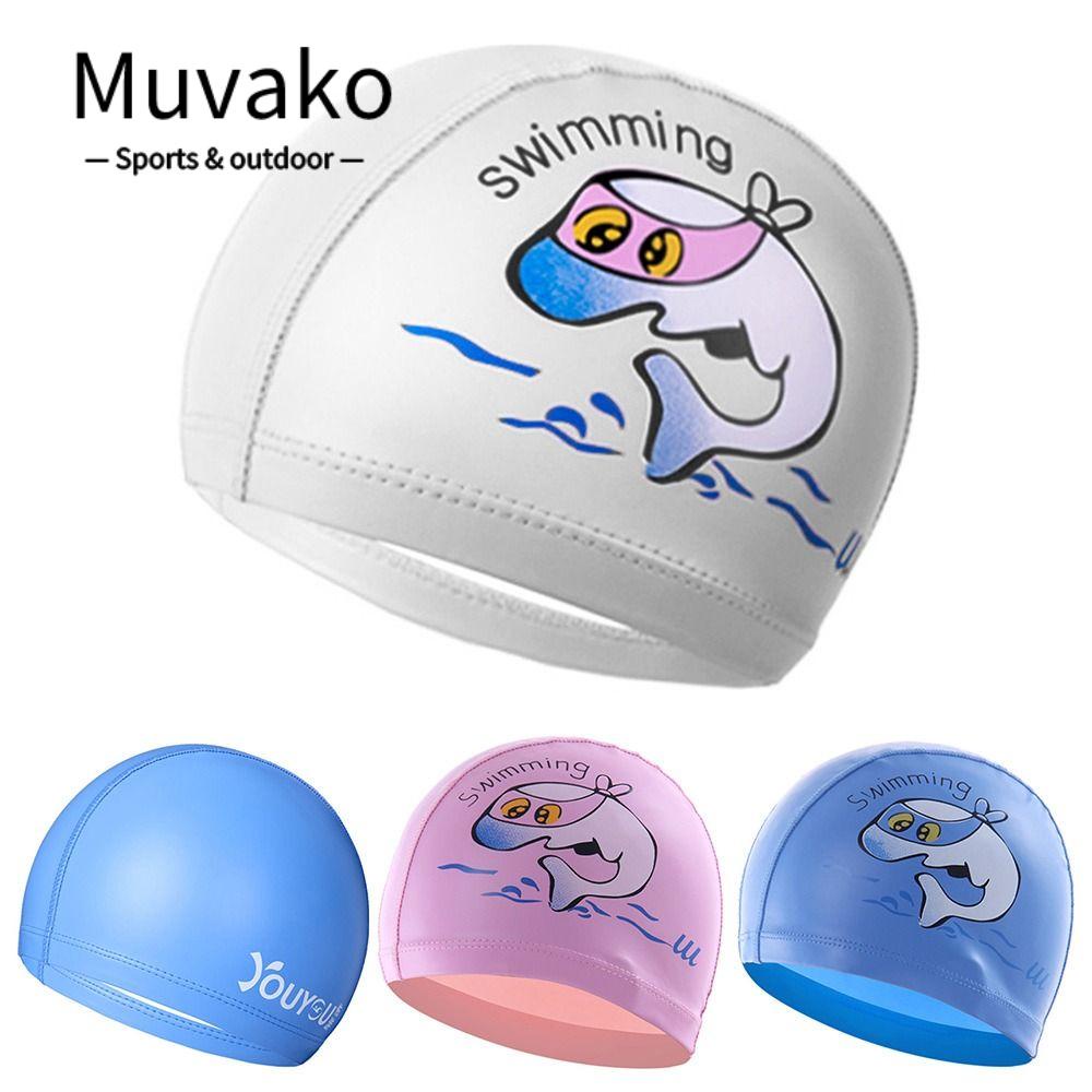 MUVAKO Mũ Bơi Co Giãn Bằng Nylon Cho Bé