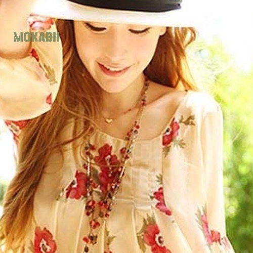 [Mok Abh] Vòng cổ Dáng Ngắn Mặt Hình Trái Tim Nhỏ Thanh Lịch Dễ Thương Cho Nữ