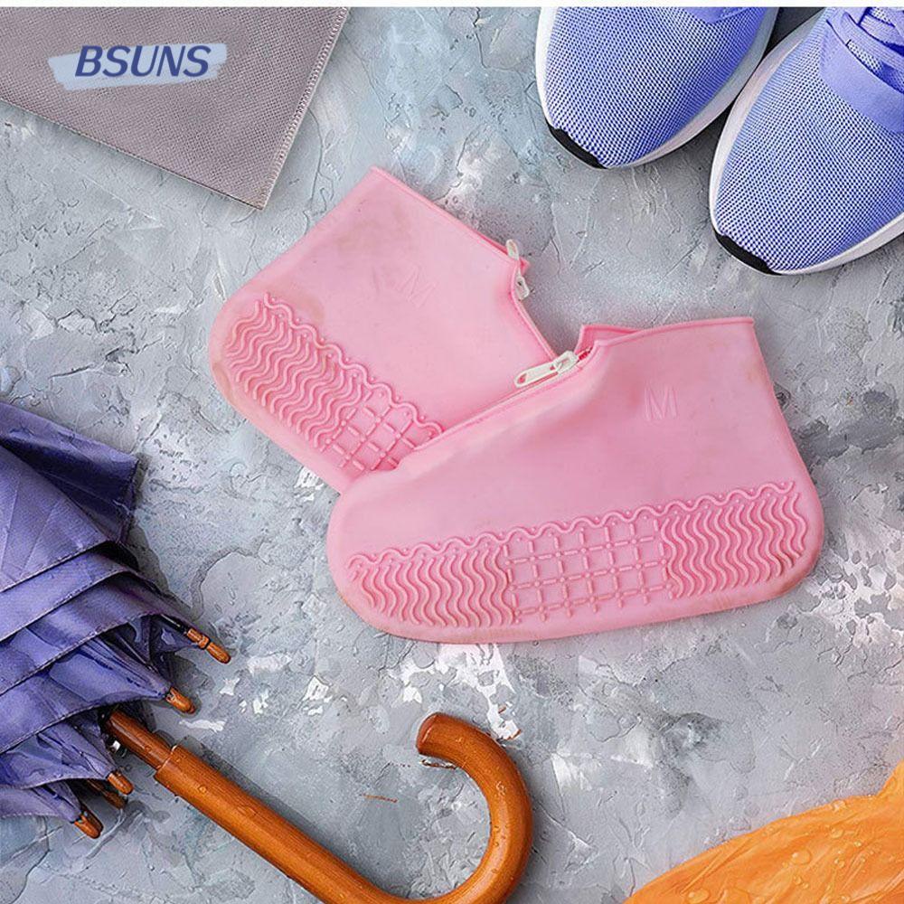 BSUNS 1 Cặp Vỏ Bọc Giày Đi Mưa Chống Trượt Chống Thấm Nước Cho Nam Và Nữ