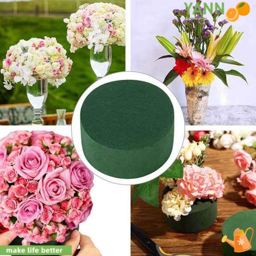 1 Khối Xốp Tròn Màu Xanh Lá Cây Tươi Mát Hấp Thụ Nước Dùng Cắm Hoa Trang Trí Đám Cưới