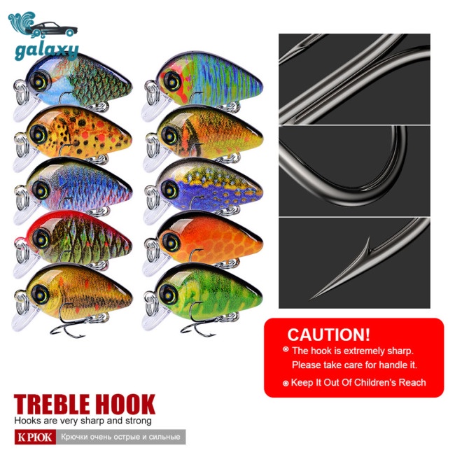 Galaxy Set 10 Mồi Giả Nhử Cá 28.5mm / 1.95g Bằng Nhựa Cứng