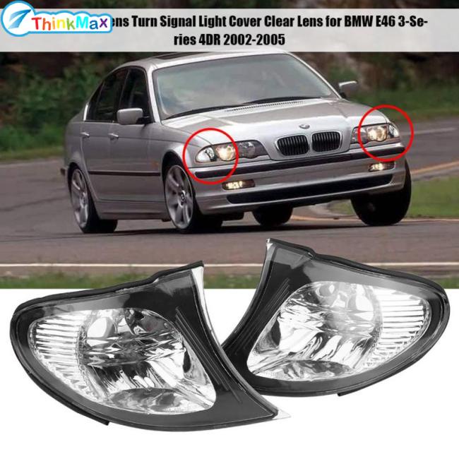 Cặp đèn xi nhan góc THINKMAX trong suốt thích hợp cho BMW E46 3-Series