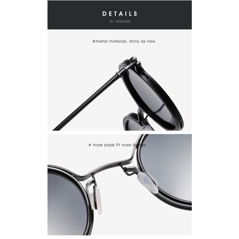 Kính Mát Gọng Tròn Bằng Kim Loại Chống Ánh Sáng Xanh Phong Cách Retro Thời Trang Unisex