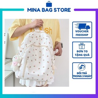 Balo ulzzang size lớn tiện lợi, balo nữ họa tiết xinh xắn phong cách Hàn Quốc dễ thương MINA B014