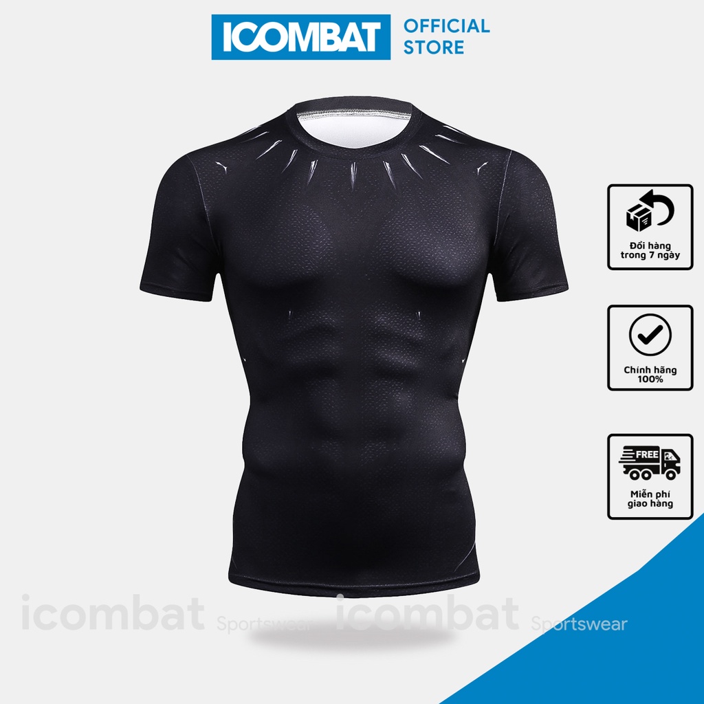 Áo Thể Thao Cosplay Siêu Anh Hùng ICOMBAT Thun lạnh Áo Thun Tập GYM Nam Nữ Ôm Body