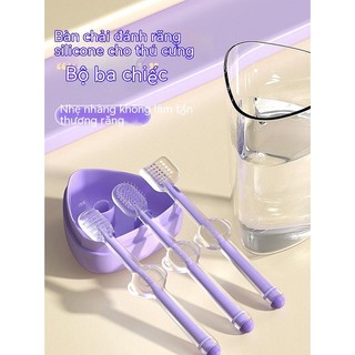 Bàn Chải Đánh Răng Nhỏ Bằng Silicone Dùng Làm Sạch Răng Cho Thú Cưng