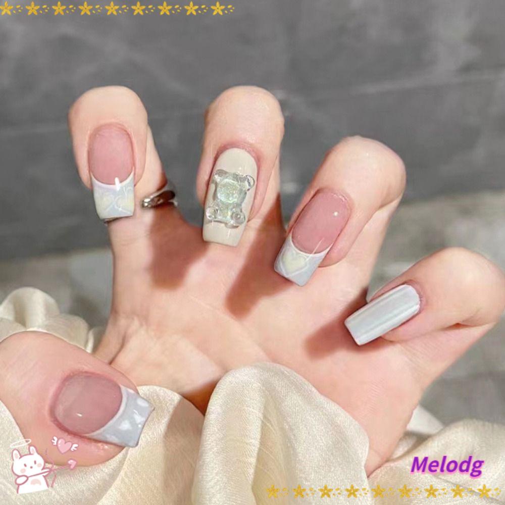MELODG Bộ 24 Móng Tay Giả Che Phủ Toàn Diện DIY