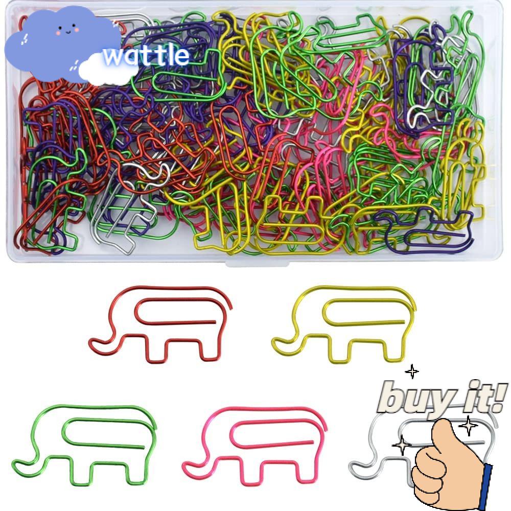 Set 100 Kẹp Giấy Đánh Dấu Trang Sách Hình Chú Voi Dễ Thương Tiện Dụng Cho Văn Phòng