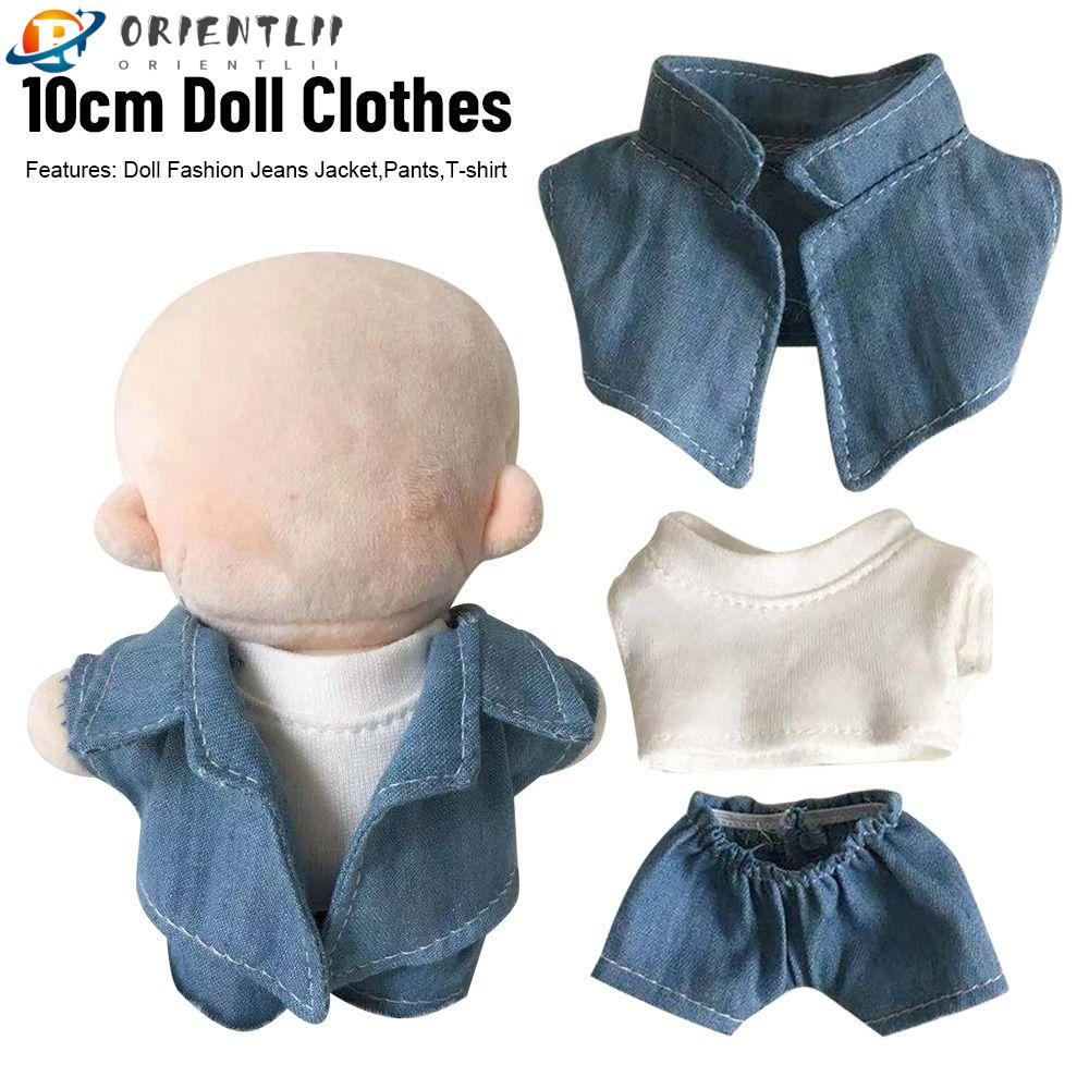 ORIENTLII 1 Bộ Áo Khoác Jeans Cho Búp Bê 10cm